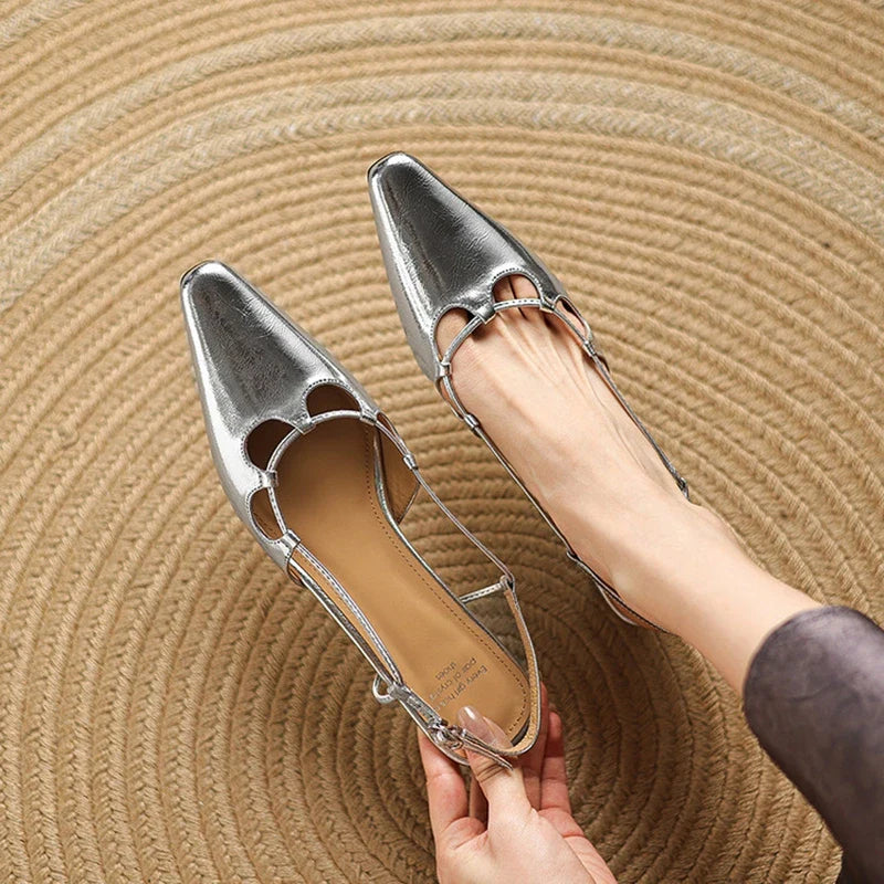 Katie Genuine Leather Slingbacks