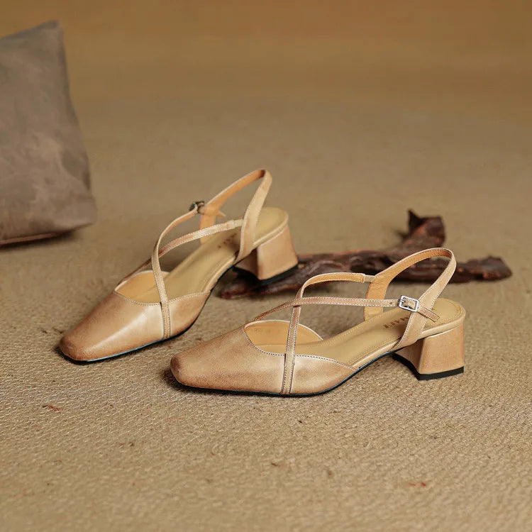 Elavie Genuine Leather Heels