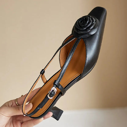Roselle Genuine Leather Slingbacks