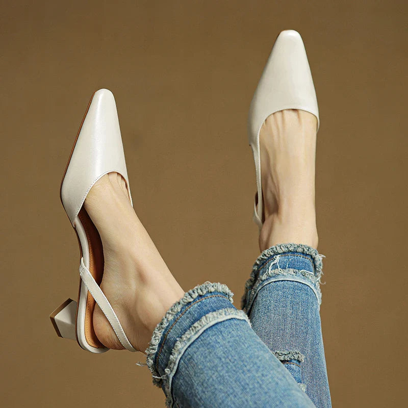 Neera Genuine Leather Slingbacks