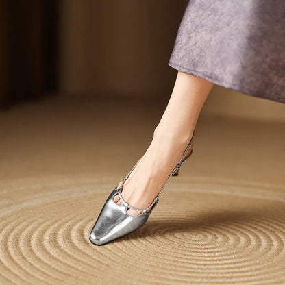 Katie Genuine Leather Slingbacks