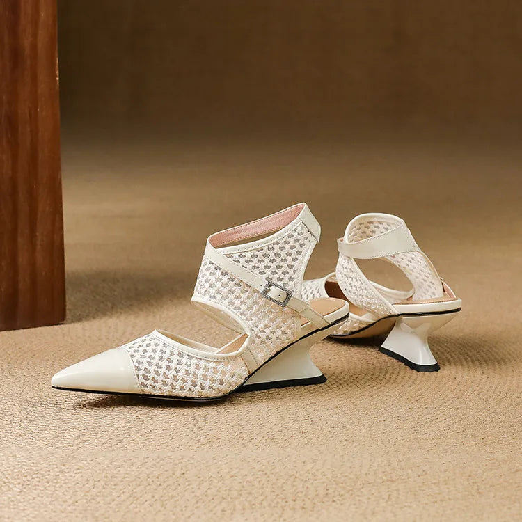 Velour Genuine Leather Slingbacks