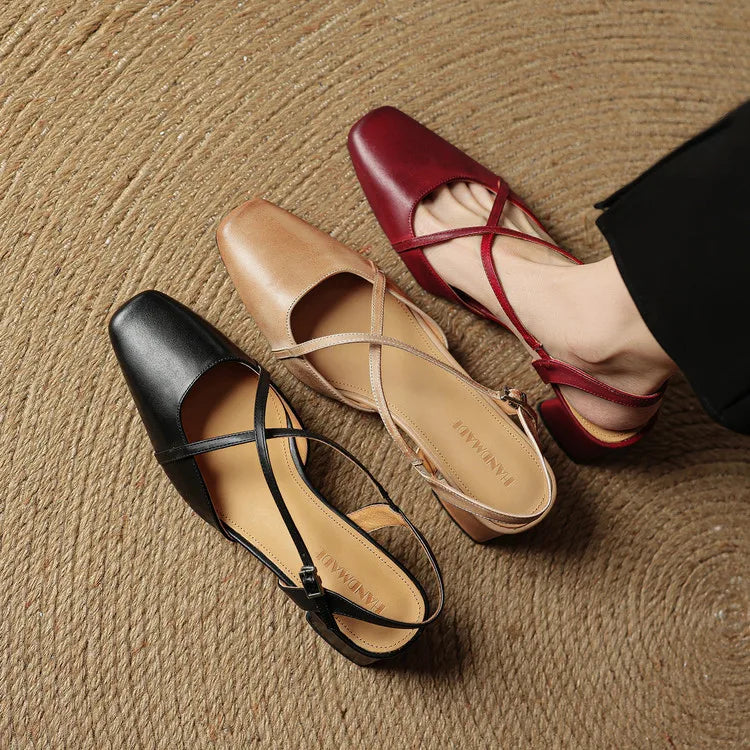 Elavie Genuine Leather Heels