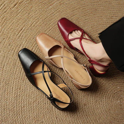 Elavie Genuine Leather Heels