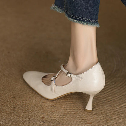 Leyla Genuine Leather Heels