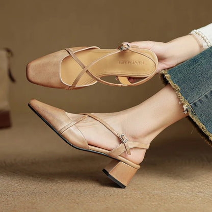 Elavie Genuine Leather Heels