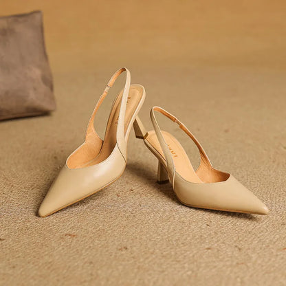 Fauna Genuine Leather Slingbacks