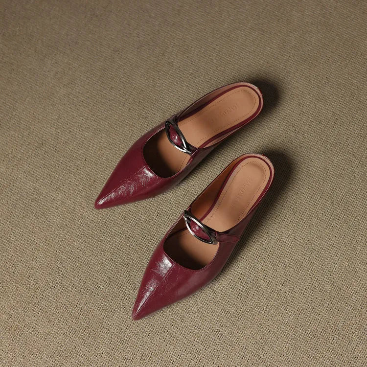 Alour Genuine Leather Mules