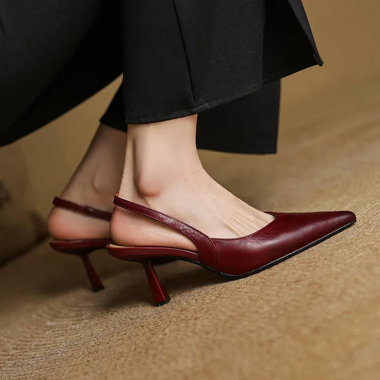 Fauna Genuine Leather Slingbacks