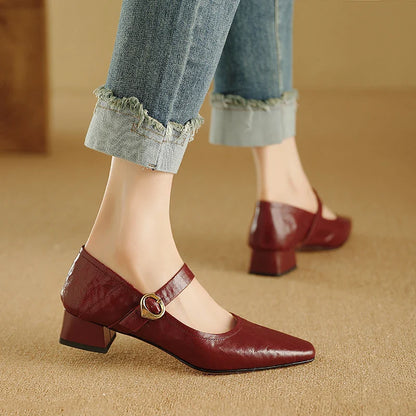 Merlot Genuine Leather Heels