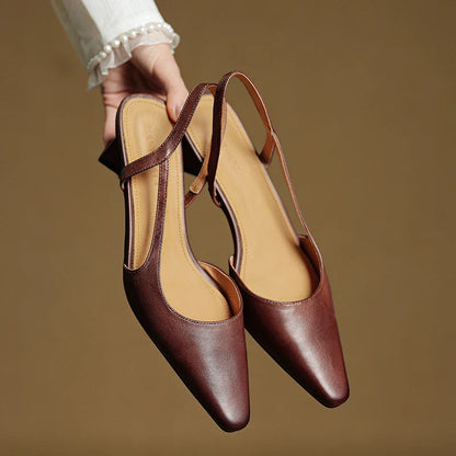 Neera Genuine Leather Slingbacks
