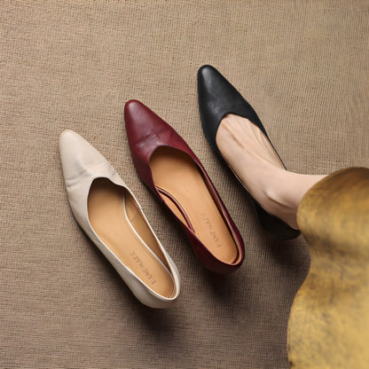 Zelia Genuine Leather Heels