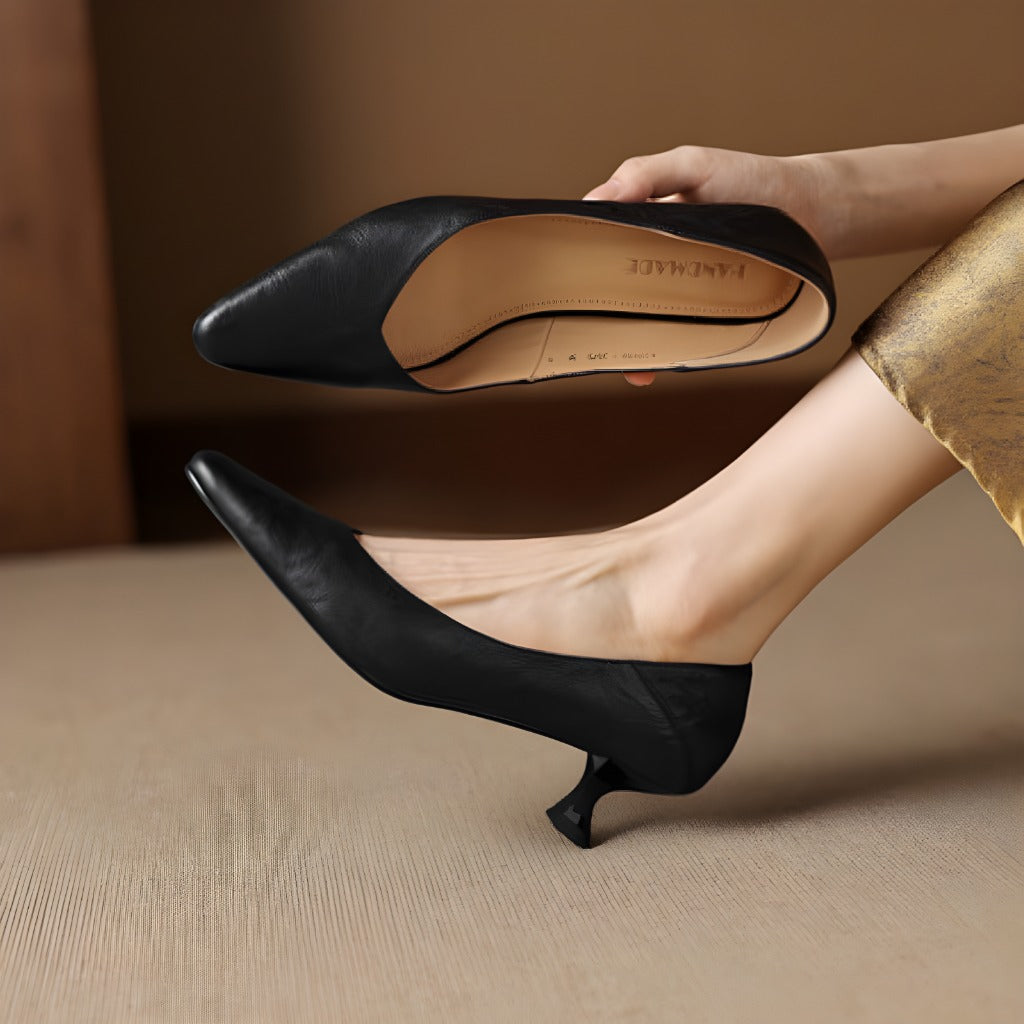 Zelia Genuine Leather Heels