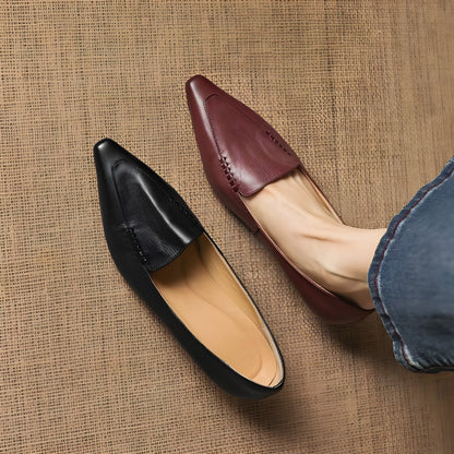 Lena Genuine Leather Pointed-Toe Pumps