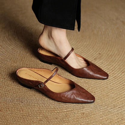 Talia Genuine Leather Mules