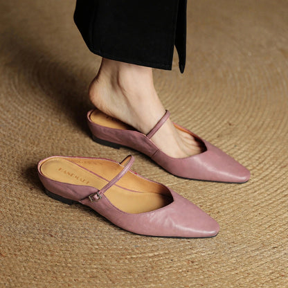 Talia Genuine Leather Mules