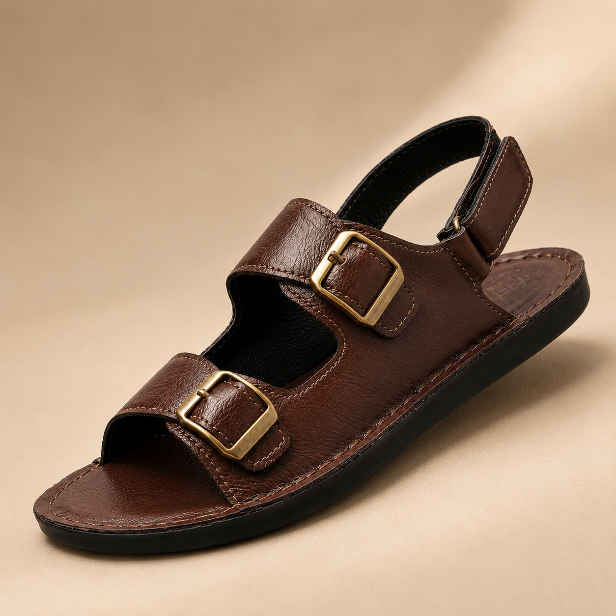 Eron Dual-Strap Genuine Leather Sandals