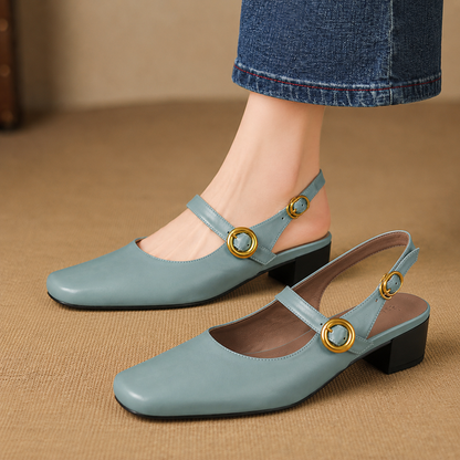 Kelor Genuine Leather Mary Jane Slingbacks