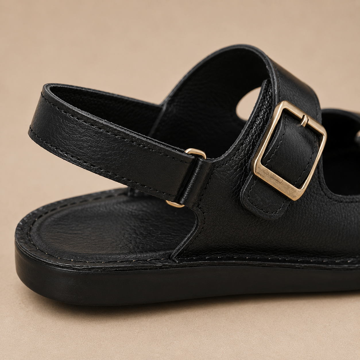 Eron Dual-Strap Genuine Leather Sandals