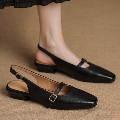 Vani Genuine Leather Slingbacks