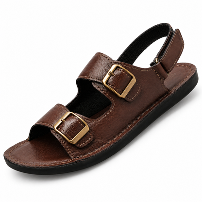 Eron Dual-Strap Genuine Leather Sandals