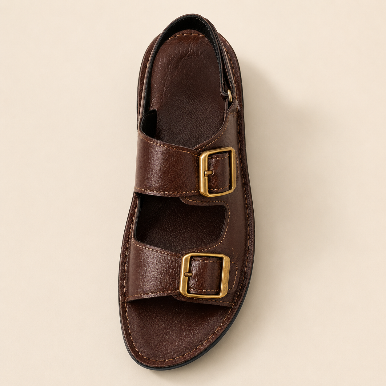 Eron Dual-Strap Genuine Leather Sandals