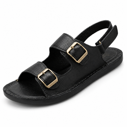 Eron Dual-Strap Genuine Leather Sandals