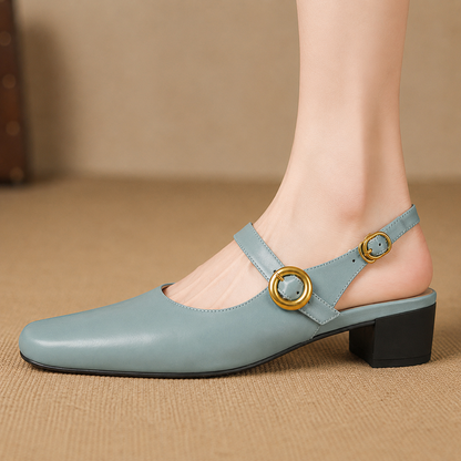 Kelor Genuine Leather Mary Jane Slingbacks