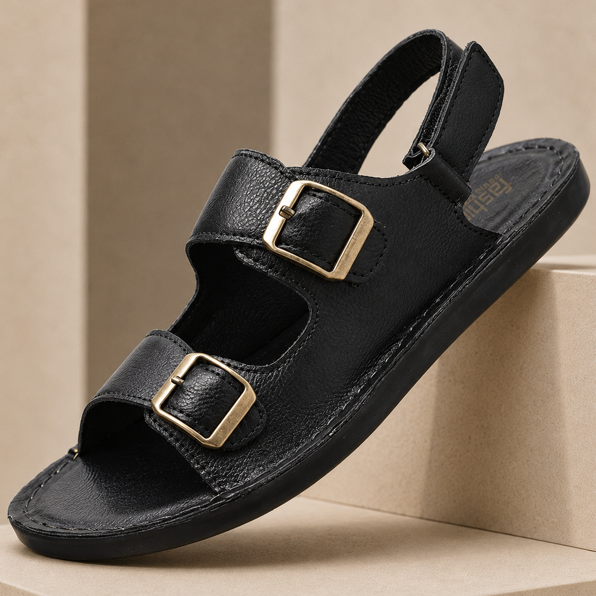 Eron Dual-Strap Genuine Leather Sandals