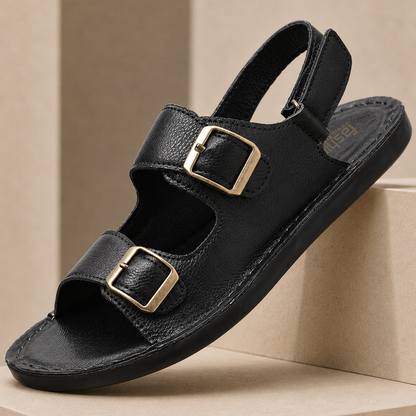 Eron Dual-Strap Genuine Leather Sandals