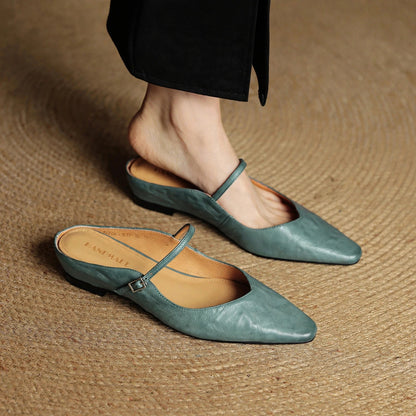 Talia Genuine Leather Mules