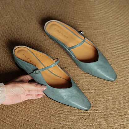 Talia Genuine Leather Mules